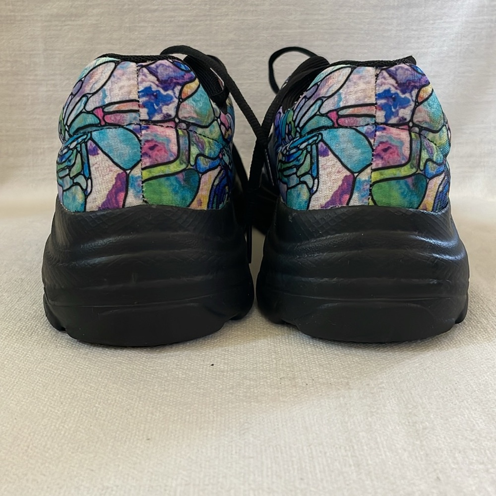 - Yes We Vibe sneakers in colorful stained glass print with peace sign. Wo… - Picture 5 of 8